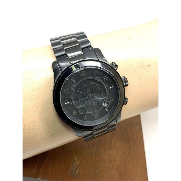 Michael Kors Men's Watch MK8157 Quartz Chronograph Black Dial Stainless Steel - Picture 10 of 13